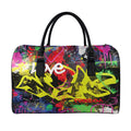 Love NYC Graffiti Print Leather Duffel Bag