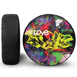 Love NYC Graffiti Print Leather Spare Tire Cover
