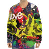 Love NYC Graffiti Print Long Sleeve Baseball Jersey