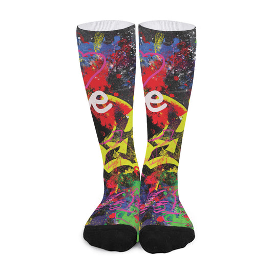 Love NYC Graffiti Print Long Socks