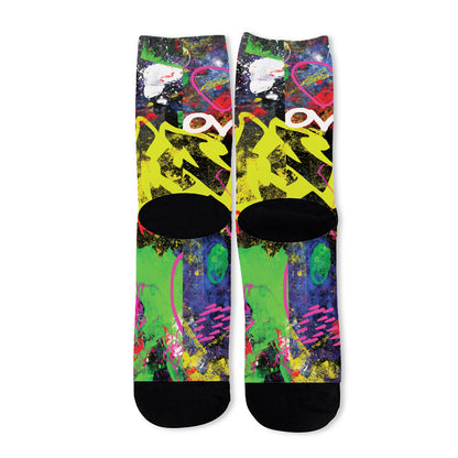 Love NYC Graffiti Print Long Socks