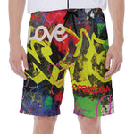 Love NYC Graffiti Print Men's Beach Shorts
