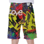 Love NYC Graffiti Print Men's Beach Shorts