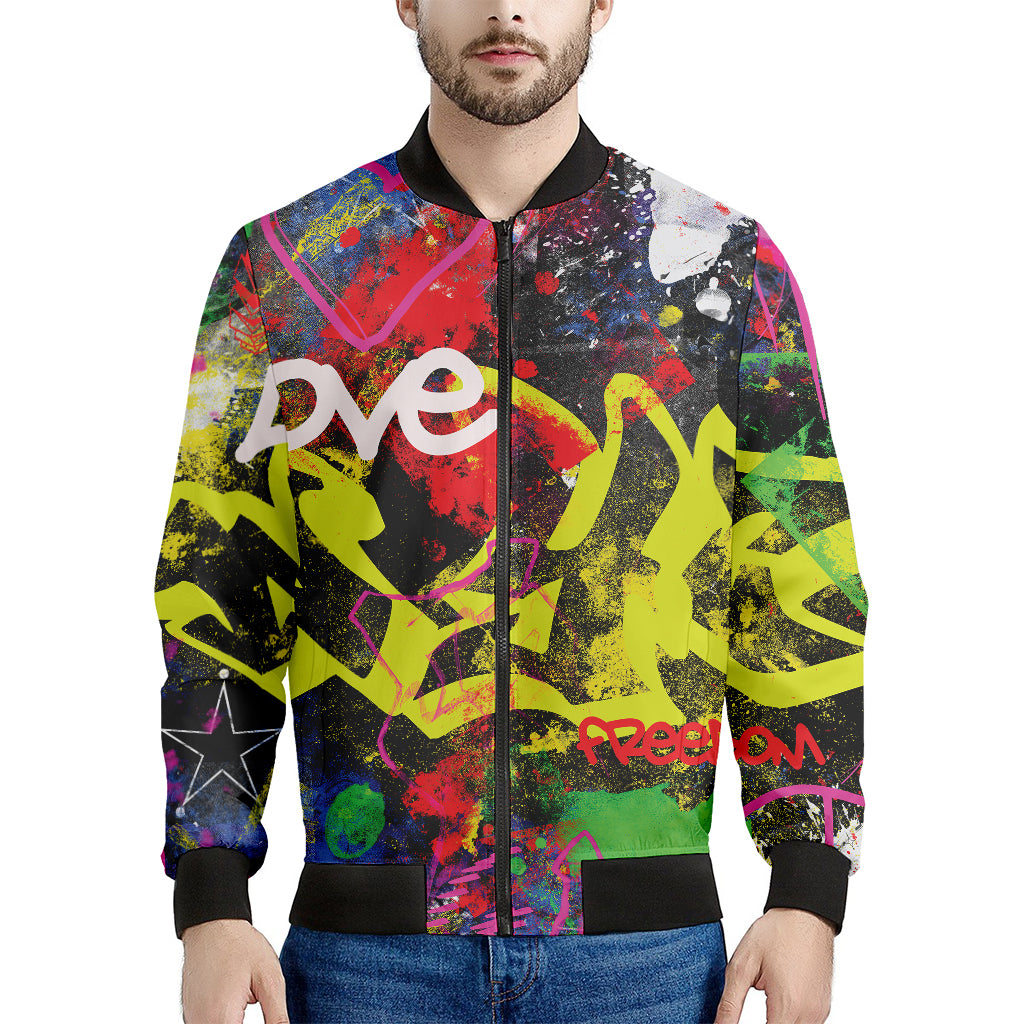 Love NYC Graffiti Print Men's Bomber Jacket