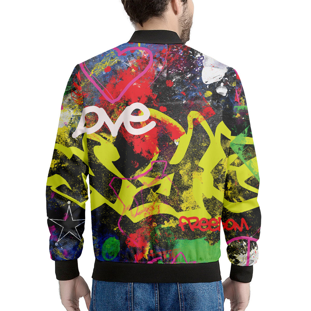 Love NYC Graffiti Print Men's Bomber Jacket