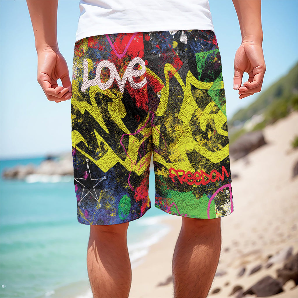 Love NYC Graffiti Print Men's Cargo Shorts