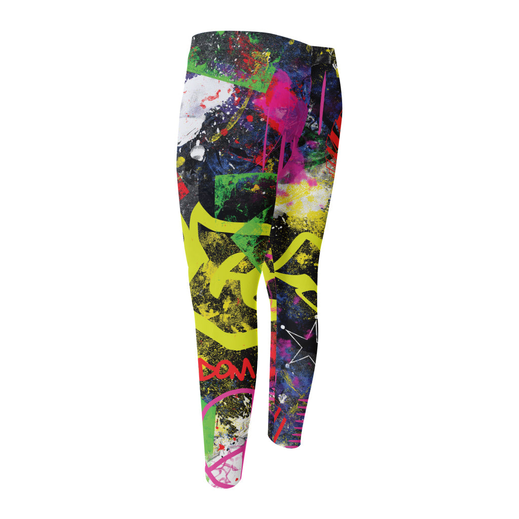 Love NYC Graffiti Print Men's Compression Pants