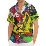 Love NYC Graffiti Print Men's Deep V-Neck Shirt