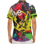 Love NYC Graffiti Print Men's Deep V-Neck Shirt