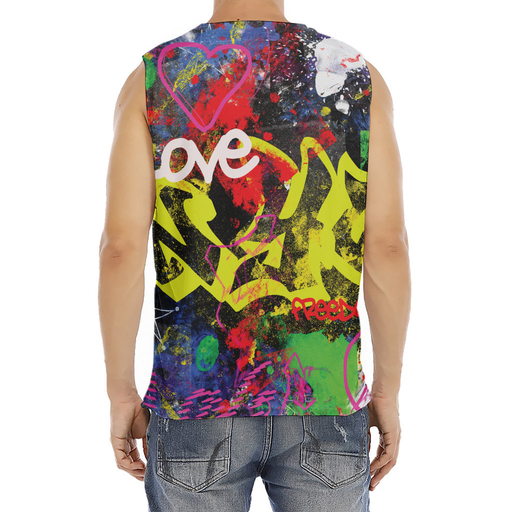 Love NYC Graffiti Print Men's Fitness Tank Top