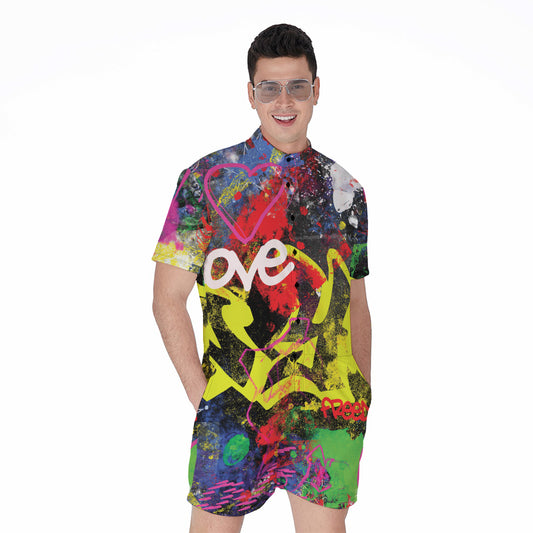 Love NYC Graffiti Print Men's Rompers