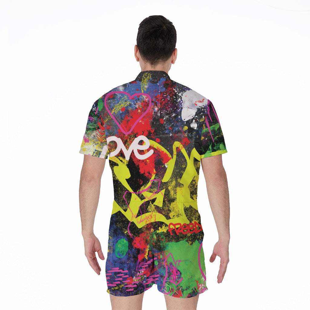 Love NYC Graffiti Print Men's Rompers