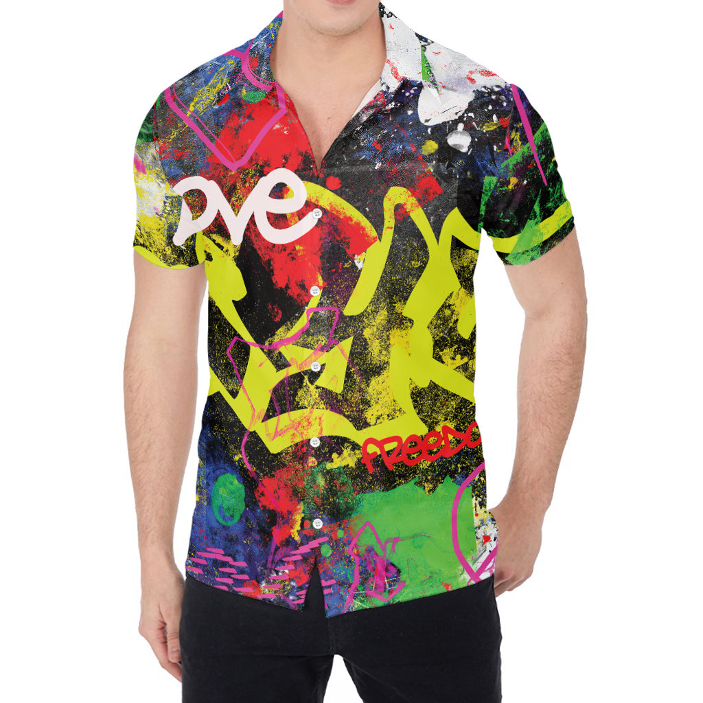 Love NYC Graffiti Print Men's Shirt
