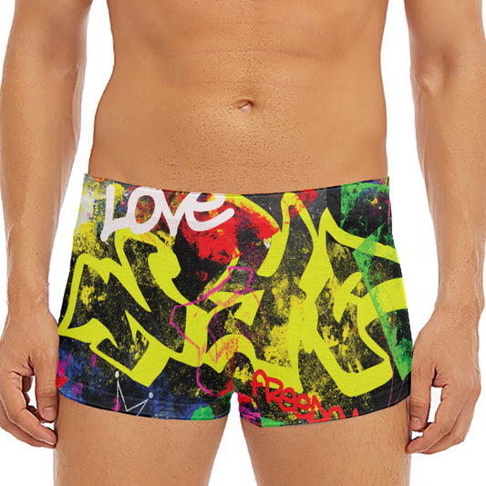 Love NYC Graffiti Print Men's Short Boxer Briefs