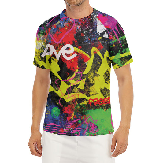 Love NYC Graffiti Print Men's Short Sleeve Rash Guard