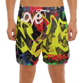 Love NYC Graffiti Print Men's Split Running Shorts