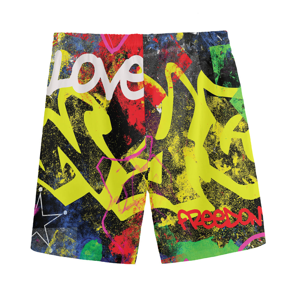 Love NYC Graffiti Print Men's Sports Shorts