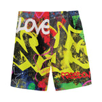 Love NYC Graffiti Print Men's Sports Shorts