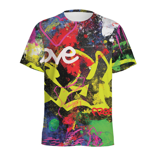 Love NYC Graffiti Print Men's Sports T-Shirt