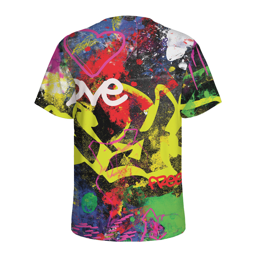 Love NYC Graffiti Print Men's Sports T-Shirt