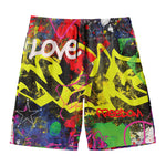 Love NYC Graffiti Print Men's Swim Trunks