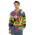 Love NYC Graffiti Print Men's Velvet Pullover Hoodie