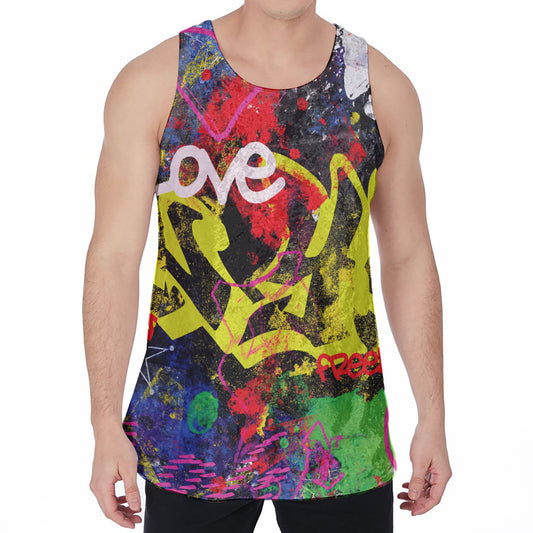 Love NYC Graffiti Print Men's Velvet Tank Top
