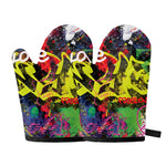 Love NYC Graffiti Print Oven Mitts