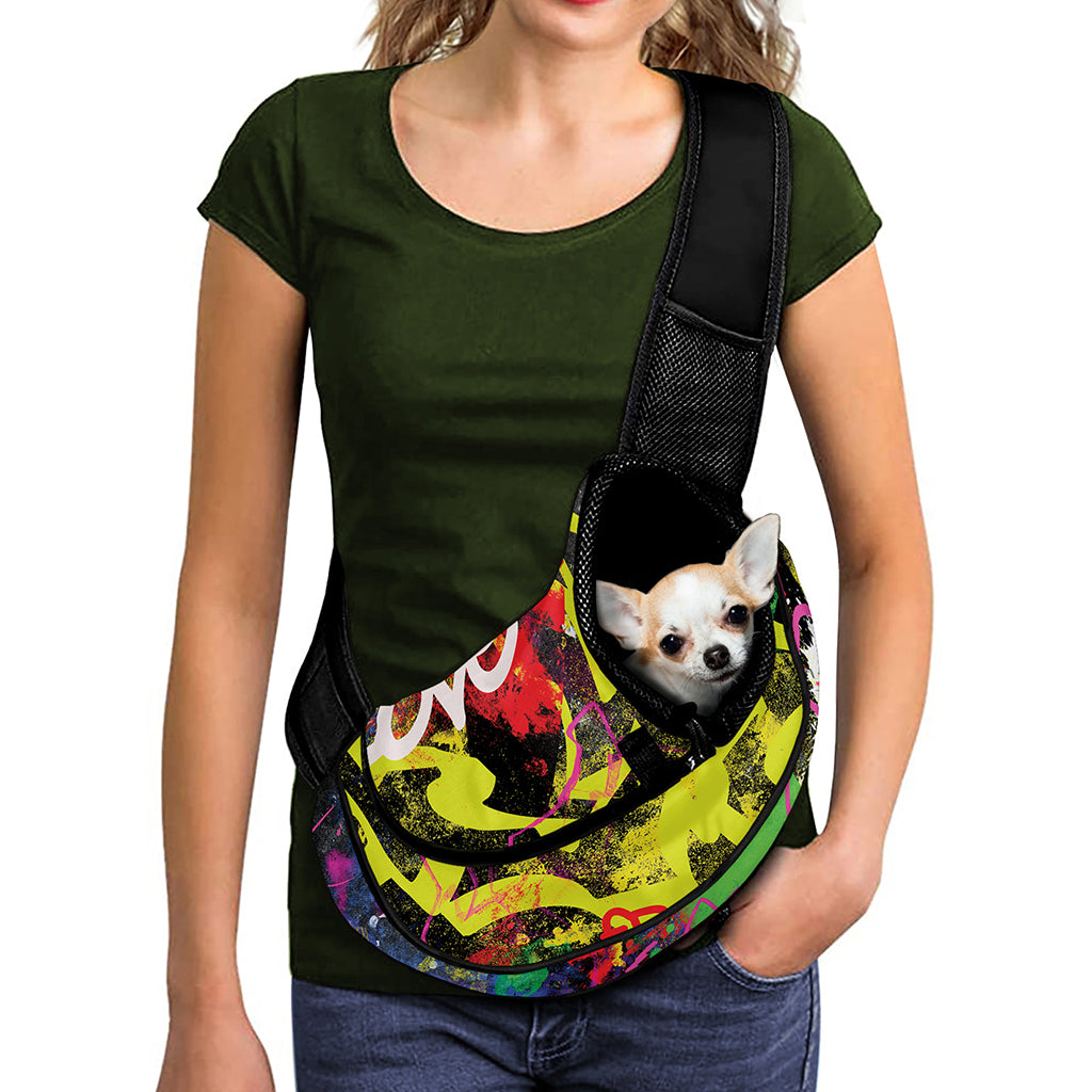 Love NYC Graffiti Print Pet Sling Carrier