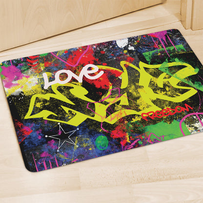 Love NYC Graffiti Print Polyester Doormat