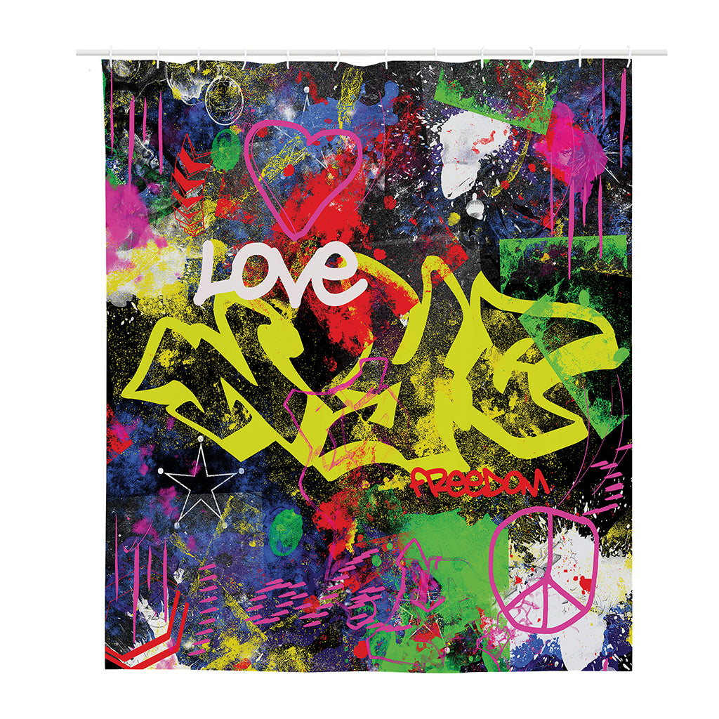 Love NYC Graffiti Print Polyester Shower Curtain