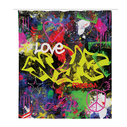 Love NYC Graffiti Print Polyester Shower Curtain