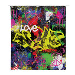 Love NYC Graffiti Print Polyester Shower Curtain