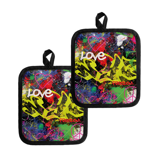 Love NYC Graffiti Print Pot Holders