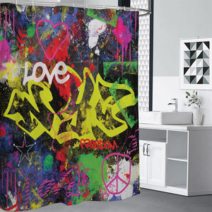 Love NYC Graffiti Print Premium Shower Curtain