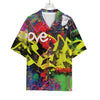 Love NYC Graffiti Print Rayon Hawaiian Shirt