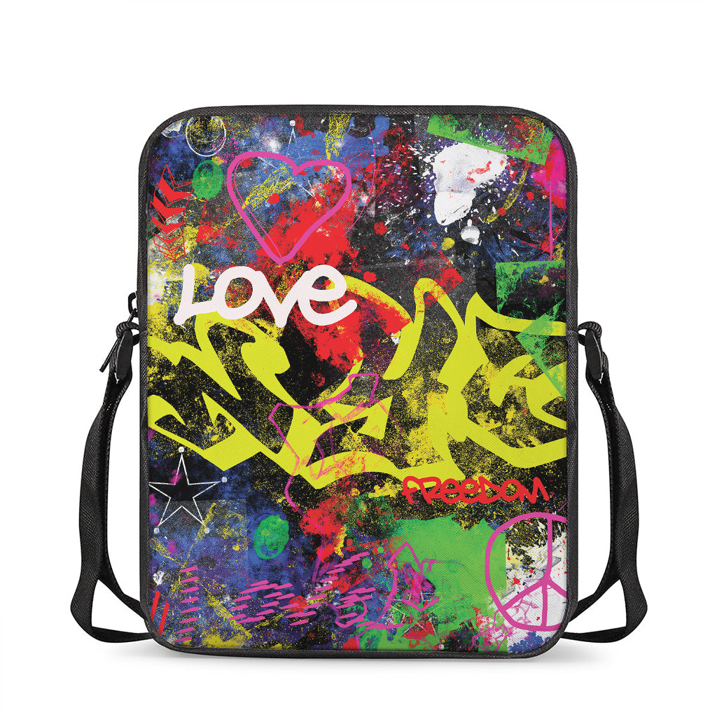 Love NYC Graffiti Print Rectangular Crossbody Bag