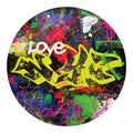 Love NYC Graffiti Print Round Blanket