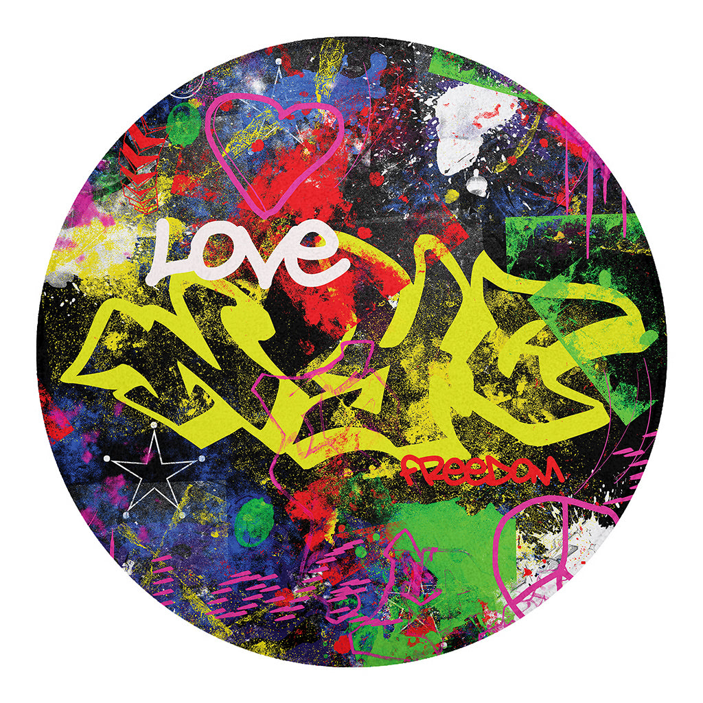 Love NYC Graffiti Print Round Blanket