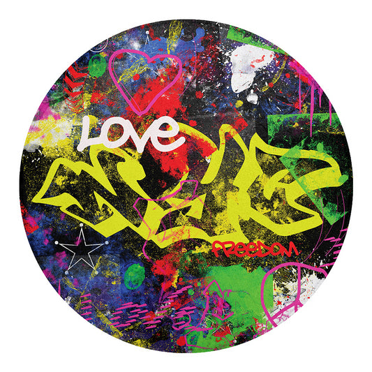 Love NYC Graffiti Print Round Blanket
