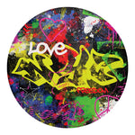 Love NYC Graffiti Print Round Blanket