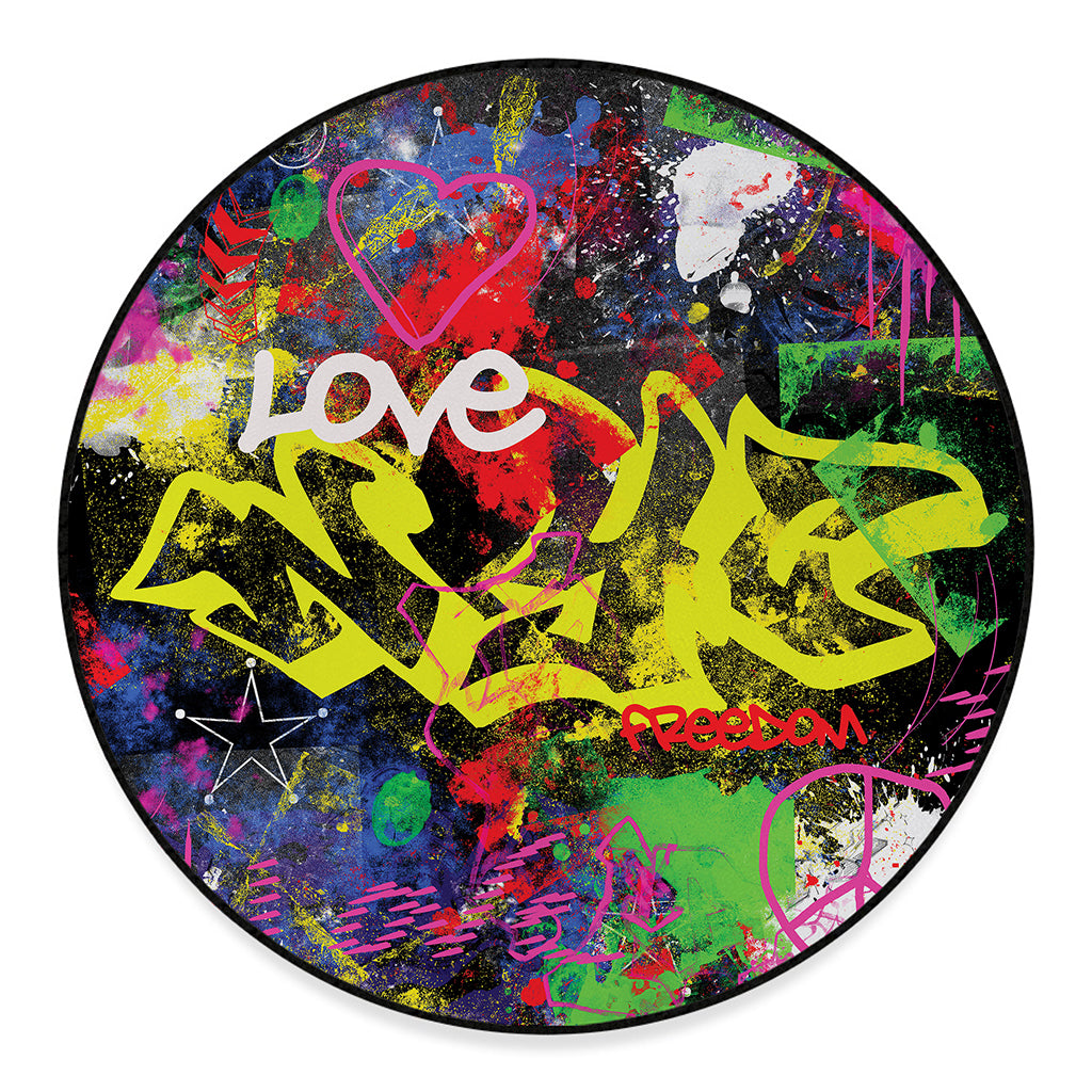 Love NYC Graffiti Print Round Floor Mat