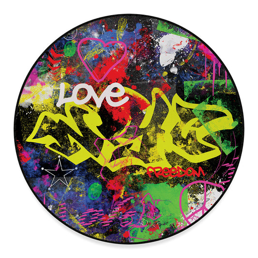 Love NYC Graffiti Print Round Floor Mat