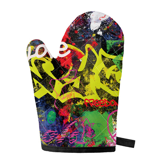 Love NYC Graffiti Print Single Oven Mitt