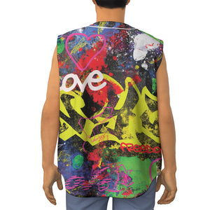 Love NYC Graffiti Print Sleeveless Baseball Jersey