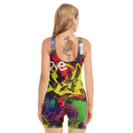 Love NYC Graffiti Print Sleeveless One Piece Swimsuit