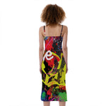 Love NYC Graffiti Print Slim Fit Midi Cami Dress