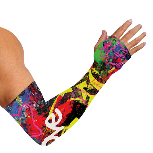 Love NYC Graffiti Print Sun Protection Arm Sleeves