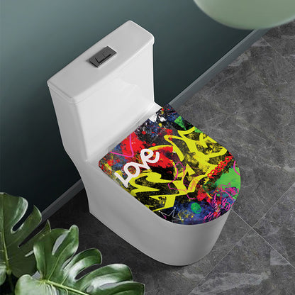 Love NYC Graffiti Print Toilet Lid Cover