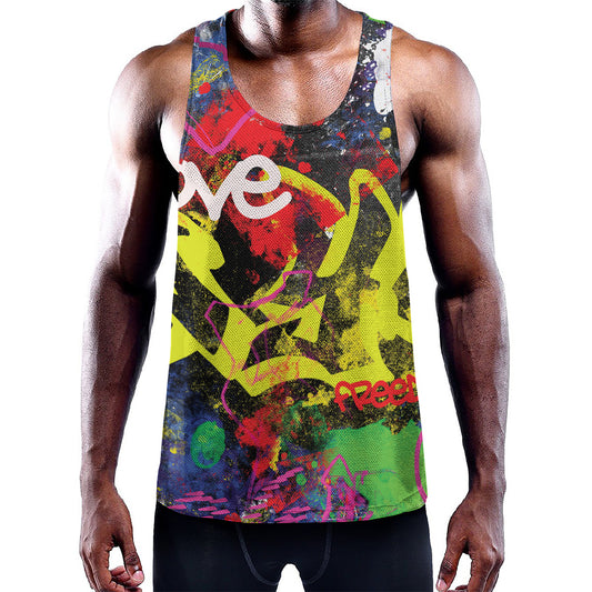 Love NYC Graffiti Print Training Tank Top